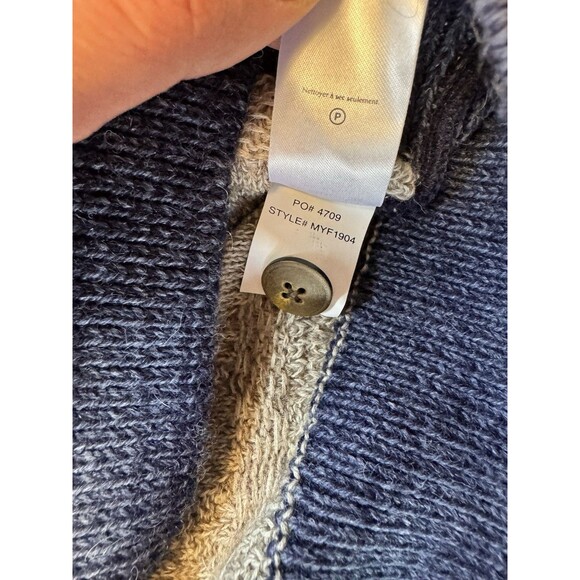 Faherty Blue and Tan Striped Hoodie - Picture 9 of 10